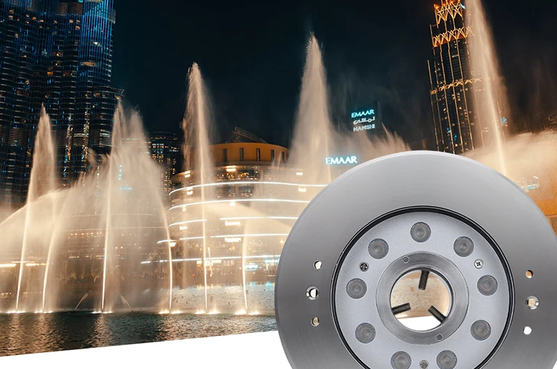 Proyecto de iluminaci&oacute;n de fuente de parque en Emiratos &Aacute;rabes Unidos